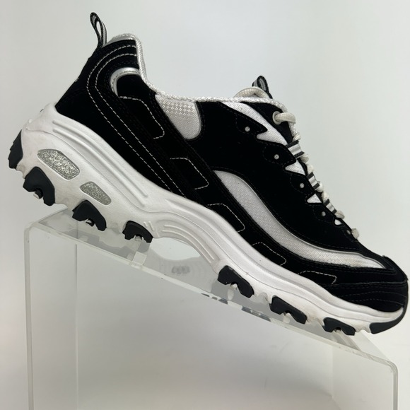 Skechers D'Lites 11930 Women's 9.5 Black White Chunky Sneakers Memory Foam - Picture 5 of 14